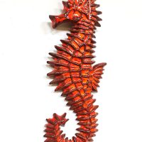 Midcentury design Belgium ceramic wall art seahorse zeepaard wandsculptuur