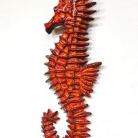 Midcentury design Belgium ceramic wall art seahorse zeepaard wandsculptuur