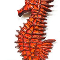 Vintage Belgium ceramic wall art seahorse