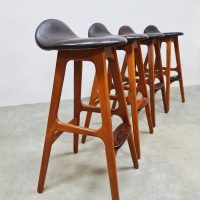 Vintage Danish design teak barstools OD 61 Erik Buch O.D. Møbler