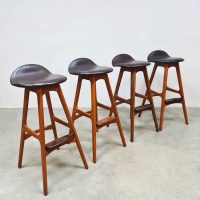 Vintage Danish design teak barstools OD 61 Erik Buch O.D. Møbler