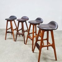 Vintage Danish design teak barstools barkruk OD 61 Erik Buch O.D. Møbler