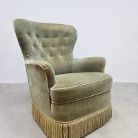 Vintage Dutch wingback lounge chair Theo Ruth Artifort 1950