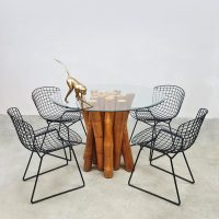 Midcentury nature interior design bamboo dining table bamboe eetkamertafel 1950