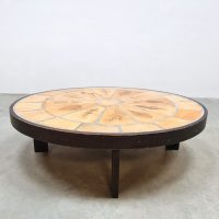 Vintage ceramic herbarium coffee table keramieken salontafel Roger Capron 1960s