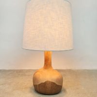 midcentury design ceramic table lamp keramieke tafellamp earth tones