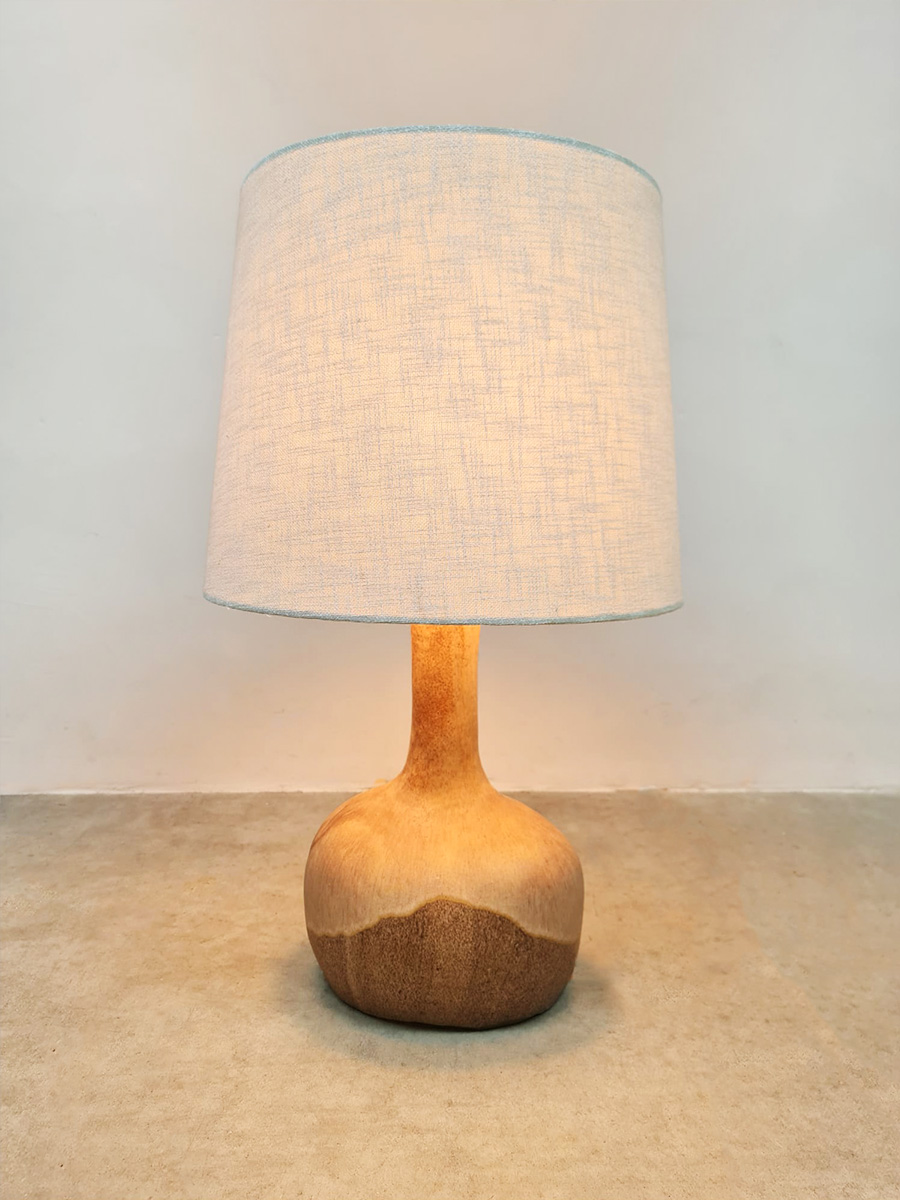 Vintage ceramic table lamp earth tones