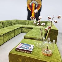 Midcentury interior design modular sofa elementen modulaire lounge bank Green spirit