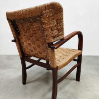 Vintage rope wicker chair 'Wingback chair'