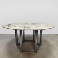 Vintage Italian carrara marble dining table 1970s