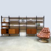 Midcentury interior Scandinavian design modular wall unit modulair wandsysteem wandmeubel kast