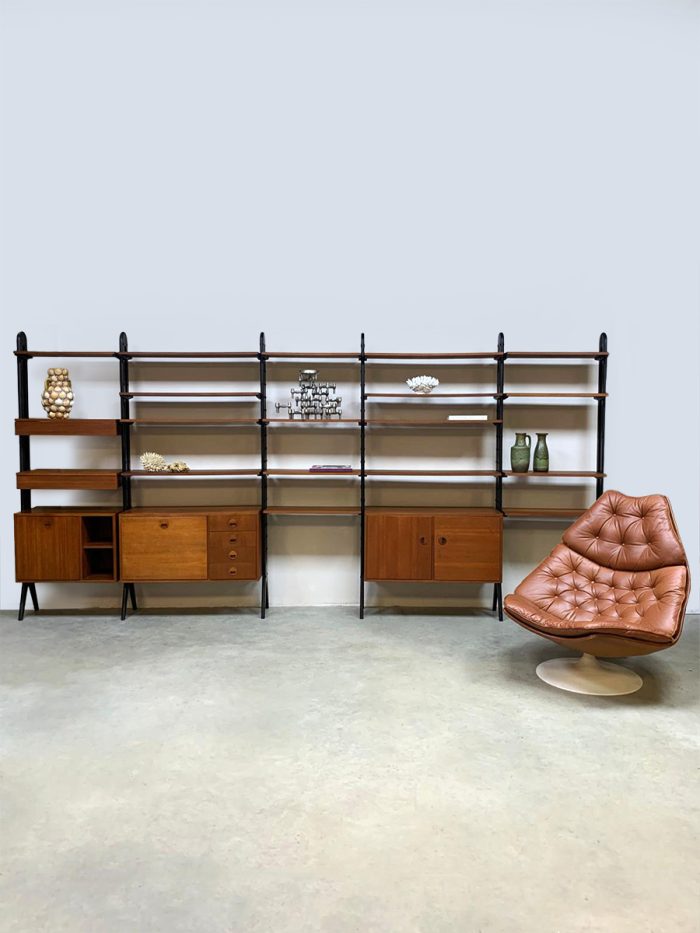 Midcentury interior Scandinavian design modular wall unit modulair wandsysteem wandmeubel kast