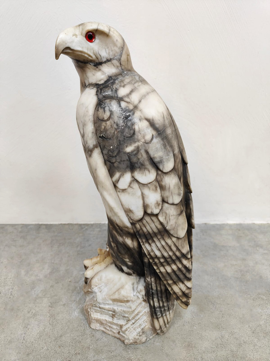 Vintage marble bird hawk eagle sculpture