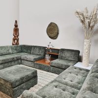 Vintage modular sofa elements 'Pine Green'