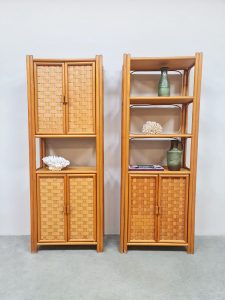 Vintage rattan bamboo cabinet 'Bohemian nature'