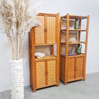 Vintage rattan bamboo cabinet bamboe rotan wandkast 'Bohemian nature'