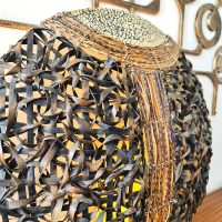 Vintage rattan table lamp gevlochten touw tafellamp 'Boho chiq' 1