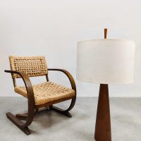 Vintage walnut cone XL table lamp