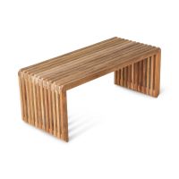 HKliving wooden slatted bench houten bijzettafel latten bank