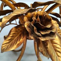 Midcentury gold gilded coffee table salontafel 'Bouquet of roses'