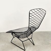 Vintage black Bird wire chair & ottoman Harry Bertoia Knoll