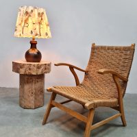 Midcentury interior Danish design table lamp Deense keramieken lamp 'Floral'