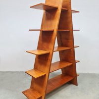 Vintage cabinet roomdivider shelves houten wandkast 'Pyramid'