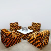 Midcentury print design interior design Swedish convertible modular sofa daybed modulaire bank