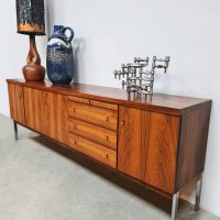 Midcentury interior design XL palissander sideboard credenza dressoir wandkast 70's