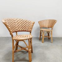 Vintage rattan lounge set rotan stoelen bijzettafel 'Boho vibes'