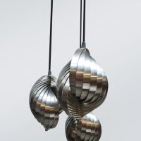 Vintage design twirling pendant hanglamp Henri Mathieu Lyfa