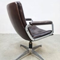 vintage leather office chair stoel Geoffrey Harcourt Artifort