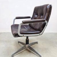 vintage leather office chair stoel Geoffrey Harcourt Artifort