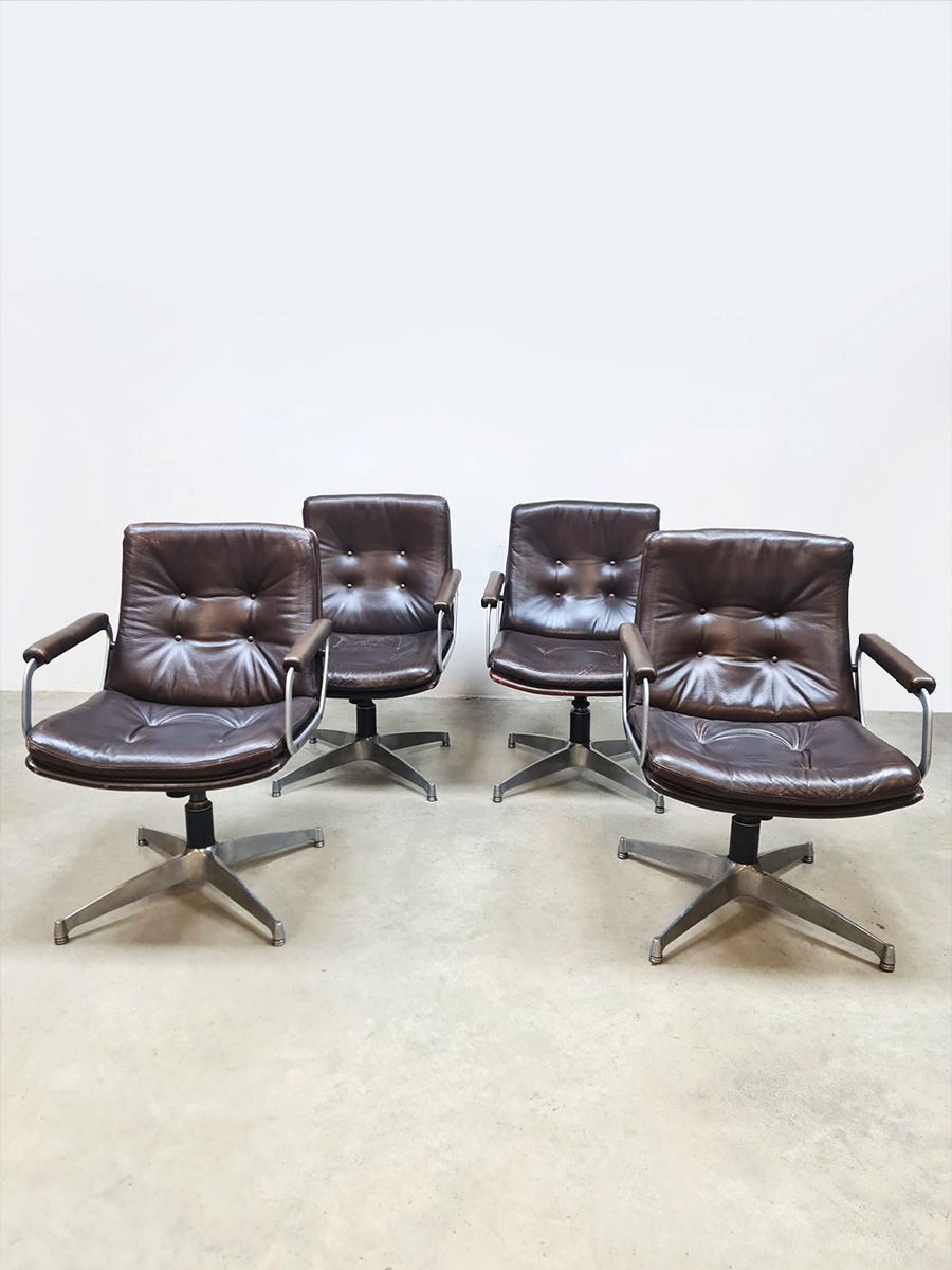 Vintage leather office chairs Geoffrey Harcourt Artifort