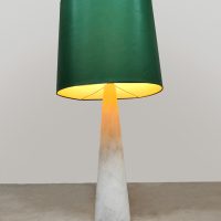 Vintage marble cone table lamp marmeren tafellamp 'Green spirit'