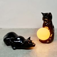 Vintage porcelain cats bulb lamp porceleinen katten lamp