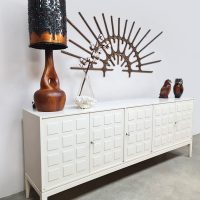 Vintage wooden credenza sideboard off white 'Cubism'