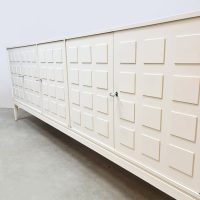 Vintage wooden credenza sideboard houten dressoir ''Squares''