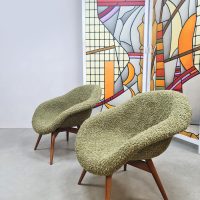 Vintage interior design Czech lounge chairs fauteuils Miroslav Navratil 1960