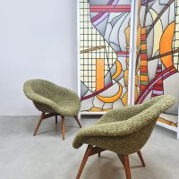 Midcentury Czech lounge chairs fauteuils Miroslav Navratil 1960