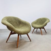 Midcentury Czech lounge chairs fauteuils Miroslav Navratil 1960