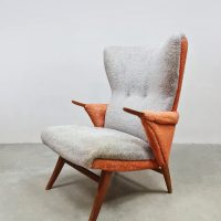 Midcentury design wingback chair armchair lounge fauteuil 'Duo tone'