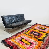 Vintage Tulu rug carpet tapijt vloerkleed 'Geometric colours'