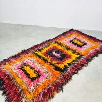 Vintage Tulu rug carpet tapijt vloerkleed 'Geometric colours'