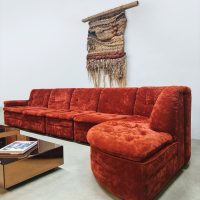 Vintage design modular sofa modulaire elementen bank 'Burnt orange'