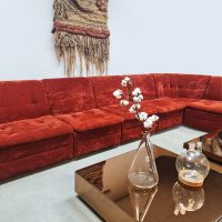 Vintage design modular sofa modulaire elementen bank 'Burnt orange'