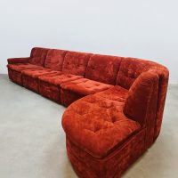 Vintage design modular sofa modulaire elementen bank 'Burnt orange'