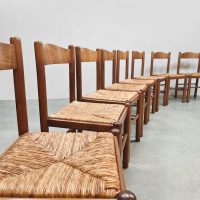 Midcentury interior design rush dining chairs houten eetkamerstoelen Wabi Sabi