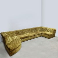 midcentury interior velvet green modular velvet sofa lounge bank Laauser