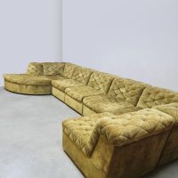 midcentury interior velvet green modular velvet sofa lounge bank Laauser